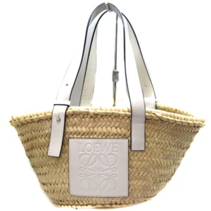 LOEWE Basket Raffia weiß Damen Handtasche Beuteltasche gebraucht original - Bild 1 von 9