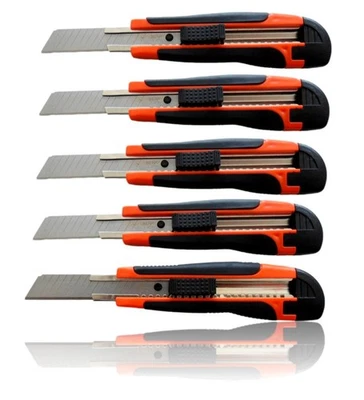 5er Set Cuttermesser Profi Klingen 18mm Kartonmesser Allzweckmesser Paketmesser - Bild 1 von 4