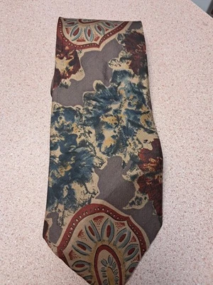 Corbata de seda Jones New York estampado vintage - abstracta impresa a mano usada en excelente estado  Foto 1 de 4