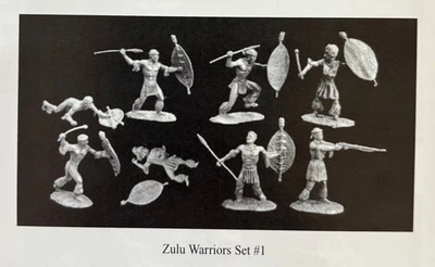 CONTE COLLECTIBLES Zulu Warriors Set #1 Sixteen Medium Brown Plastic Figures - Image 1 of 2