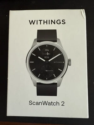 Withings Scanwatch 2 42MM Caja Acero Inoxidable Banda Negra HWA10-Modelo4 Excelente Foto 1 de 2