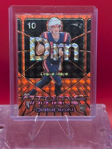2024 Panini Obsidian - Atomic Initials Drake Maye #13 Orange Mosaic (RC) - Picture 1 of 2
