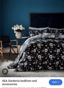 V&A Gardenia Double Duvet Cover Set with 2 Pillowcases - Brand New - Picture 1 of 3