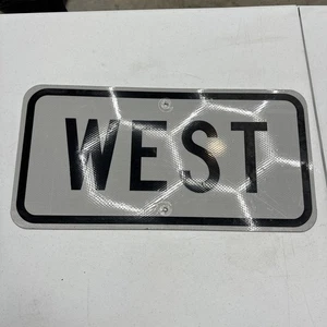 Vintage authentisches Straßenschild West 12" x 24" Aluminium - Bild 1 von 8