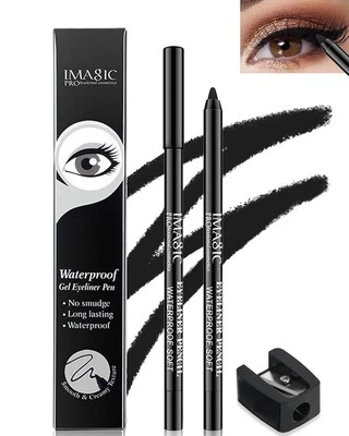 "3 Pcs Matte Black Waterproof Smudge-proof Gel Eyeliner Pencil, Fade-Proof Eye.. - Image 1 of 4