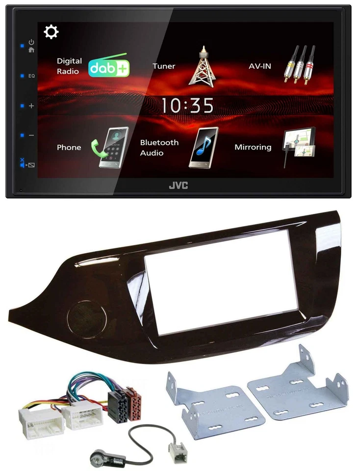 JVC USB Bluetooth MP3 DAB 2DIN Autoradio für Kia Ceed ab 12 glänzend - Bild 1 von 4