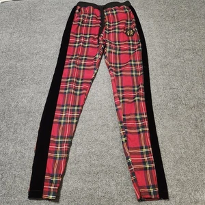 Pantalone Hudson capospalla donna piccolo rosso a quadri nero bordo velluto cerniere alla caviglia - Foto 1 di 16
