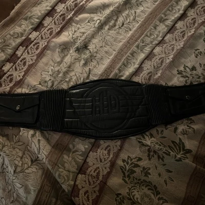 Harley-Davidson винтажный HD логотип редкая почки поддержки ремень мягкой кожи черный широкий - Изображение 1 из 4