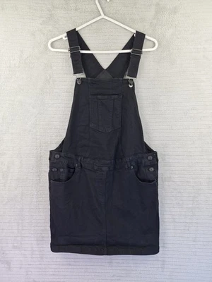 Vestido JoJo Maman Bebe maternidade jeans Pinafore Dungaree preto tamanho Reino Unido 12 - Imagem 1 de 4