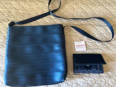 Harveys California Navy Blue Medium Seatbelt Crossbody Bag + Wallet NWOT - Image 1 of 3