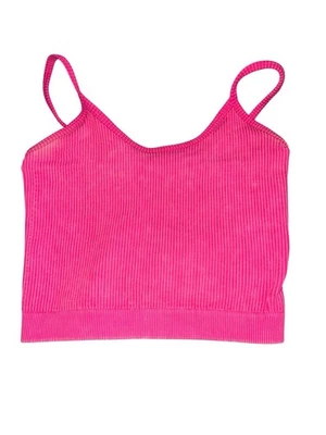 Camiseta sin mangas Katie J NYC Tween Girls Jade Acanalada Recortada Cami L/XL (12-14) Foto 1 de 3