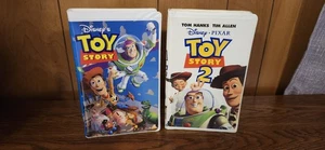 Toy Story 1 And 2 VHS Tape Disney Pixar kids Family Movie Tom Hanks Tim Allen - Imagen 1 de 5