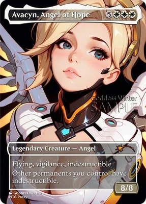 MTG - Avacyn, Angel of Hope - Fanart Borderless Style - EDH / Playtest - Image 1 of 3