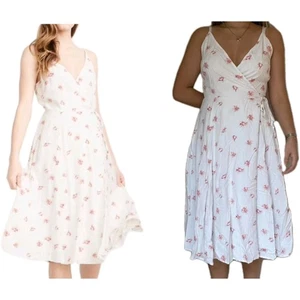 Abercrombie & Fitch Midi-Wickelkleid mit Blumenmuster Größe Medium neu mit Etikett $ 78 - Bild 1 von 5