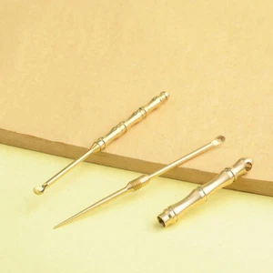 1x Portable Multifunctional Ear Spoon Toothpick Ear Spoon Brass EDC Camping Tool - Picture 1 of 12