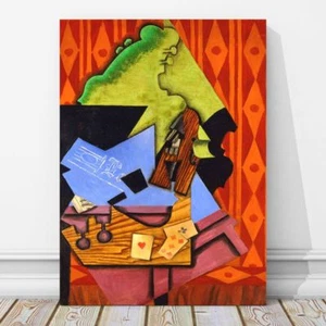 Arte JUAN GRIS - Violín y Cartas IMPRESIÓN EN LIENZO 12x8" - Cubista, Cubismo - Imagen 1 de 1