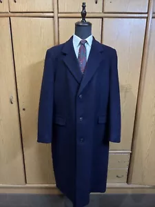 Cappotto uomo vintage puro cashmere su misura classico viola scuro tuta soprabito 48L 50L - Foto 1 di 24