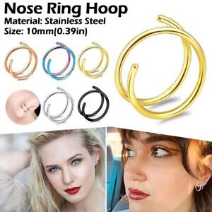 Double Layer for Single Piercing Hoop Ring Stainless Steel Tragus Ear Lip Nose β