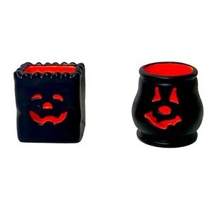 Halloween Decor Russ Berrie Decorative Ceramic Jack-o-lanterns (Lot of 2) - Picture 1 of 7