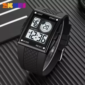SKMEI 1967 Relojes de pulsera digitales 3 barras para hombre Reloj impermeable con luz LED informal - Imagen 1 de 11