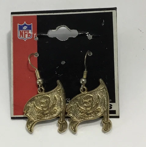 Tampa Bay Buccaneers Peter David Logo Dangle Earrings Licensed Gold Cover