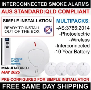 ANKA Wireless Interconnected Photoelectric Smoke Alarm Detector 10 Yr Battery - Picture 1 of 35