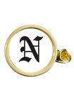 Initial Letter  ?N? Gold Plated Domed Lapel Pin Badge in Bag