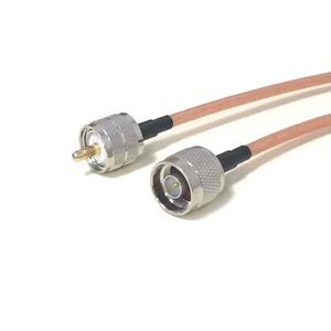 N type male to UHF male PL259 RF pigtail cable RG142 50cm 20" wireless adapter - Picture 1 of 5