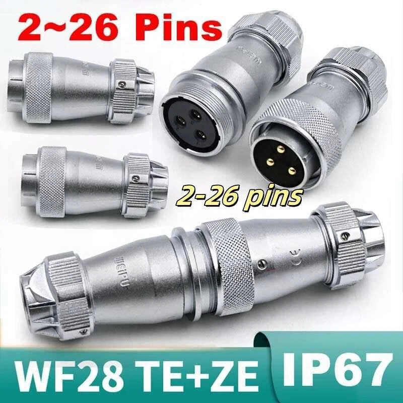 IP67 Waterproof Cable Connector 2 3 4~26 PinsWF28 TE+ZE Aviation Plugs Sockets - Image 1 of 4