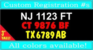 3" BOAT REGISTRATION NUMBERS jetski waverunner PWC vinyl stickers decals - Afbeelding 1 van 2