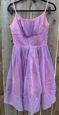 Винтажный фиолетовый/розовый фартук платье размер 11 женщины одежды рабочих профсоюза AFL-CIO - Изображение 1 из 4