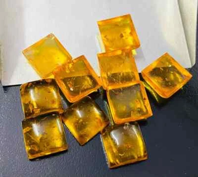 Baltic Amber Square Shape Flat Back Cabochon AAA Quality Wholesale Lot - Image 1 of 4