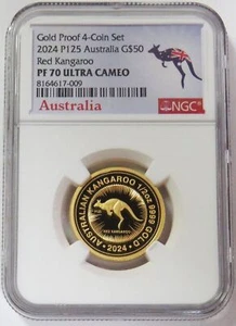 2024 GOLD 199 MINTED AUSTRALIA $50 1/2oz RED KANGAROO NGC PF 70 ULTRA CAMEO - Picture 1 of 2