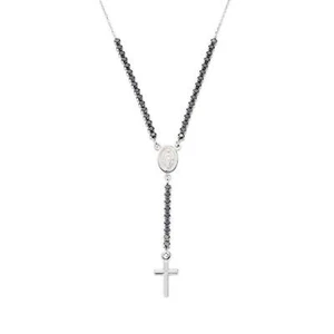 Collana Donna Rosario Y AMEN CLCRMIBNZ4 Argento 925 con Zirconi Neri - Imagen 1 de 3