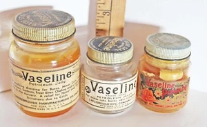 3 Vintage Vaseline Vaseline Gläser & Pomadenglas - Bild 1 von 7