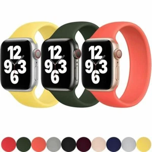 Für Apple Watch 6 5 4 3 2 SE Gürtelschlaufe Silikon Armband Band SOLO Elastisch - Bild 1 von 20