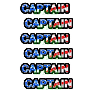 Captain US Flagge Schutzhut patriotisch Werkzeugkiste Fahrer Helm Aufkleber 6er-Pack 3 Zoll - Bild 1 von 4