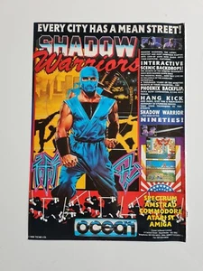Sahdow Warriors Ocean Cool Amiga Atari GAME ADVERT GAME POSTER ART 8.2X11.8" - Picture 1 of 1