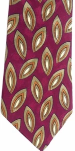 Stonehenge Men's Silk Tie 58" X 3.75" Burgundy w/ Multi-Color Geometric - Picture 1 of 3