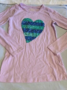 Crewcuts Collectible girls sz. 12 lavender w/sequin heart front design shirt. Ex - Picture 1 of 8
