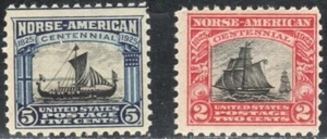 US Scott #620 & 621, Norse-American Issue, Mint Never Hinged - Picture 1 of 1