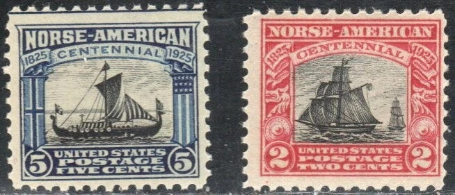 US Scott #620 & 621, Norse-American Issue, Mint Never Hinged - Image 1 of 1