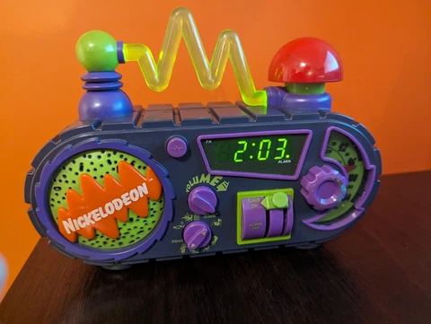 VTG Nickelodeon Time Blaster Rise & Slime Alarm Clock Radio Tested and Working! Cover