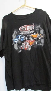 Adult XXL Black Graphic HOT ROD Classics SS Car T-shirt By Authentic Classics - Picture 1 of 4