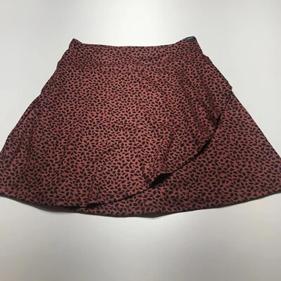 Falda Eddie Bauer Mujer Pequeña Marrón Negro Estampado Volantes Frontal Columpio tiro alto Foto 1 de 4