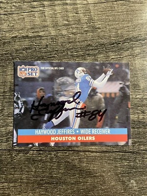 1991 Pro Set Football Haywood Jeffires Signed Card #517 Oilers Auto - Image 1 of 2