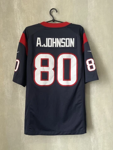 Houston Texans Andre Johnson #80 NFL On Field Nike Jersey Shirt Size L Mens Blue Cover