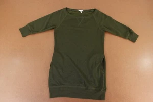 Delias Womens Medium Dark Green 3/4 Sleeve Pocketed Pullover Tunic Sweatshirt - Picture 1 of 8