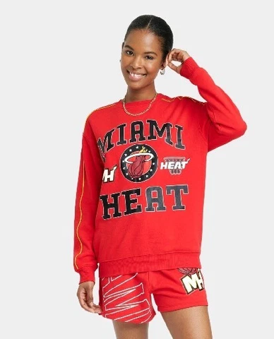 Women's Miami Heat NBA Graphic Sweatshirt Red Large Cover