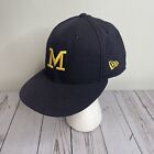 Michigan Wolverines Official Cap New Era 79 Fifty 7 1/8 Fitted Wool Hat Navy